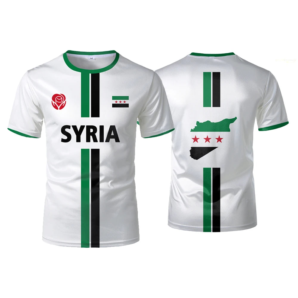 Summer new Syrian football jersey men's sports T-shirt top, suitable for both men and women as a casual T-shirt gift