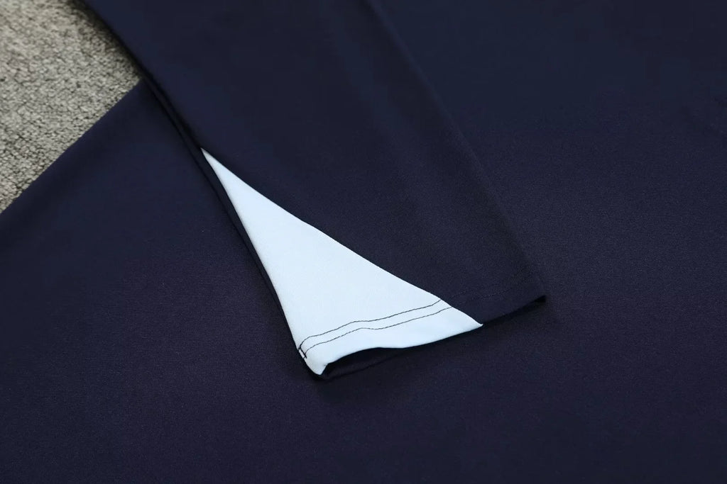 Adult Football Match Training Uniform Set Half Zip Long Sleeve L-4XL Size Sports Wear Competition Outfit French Design