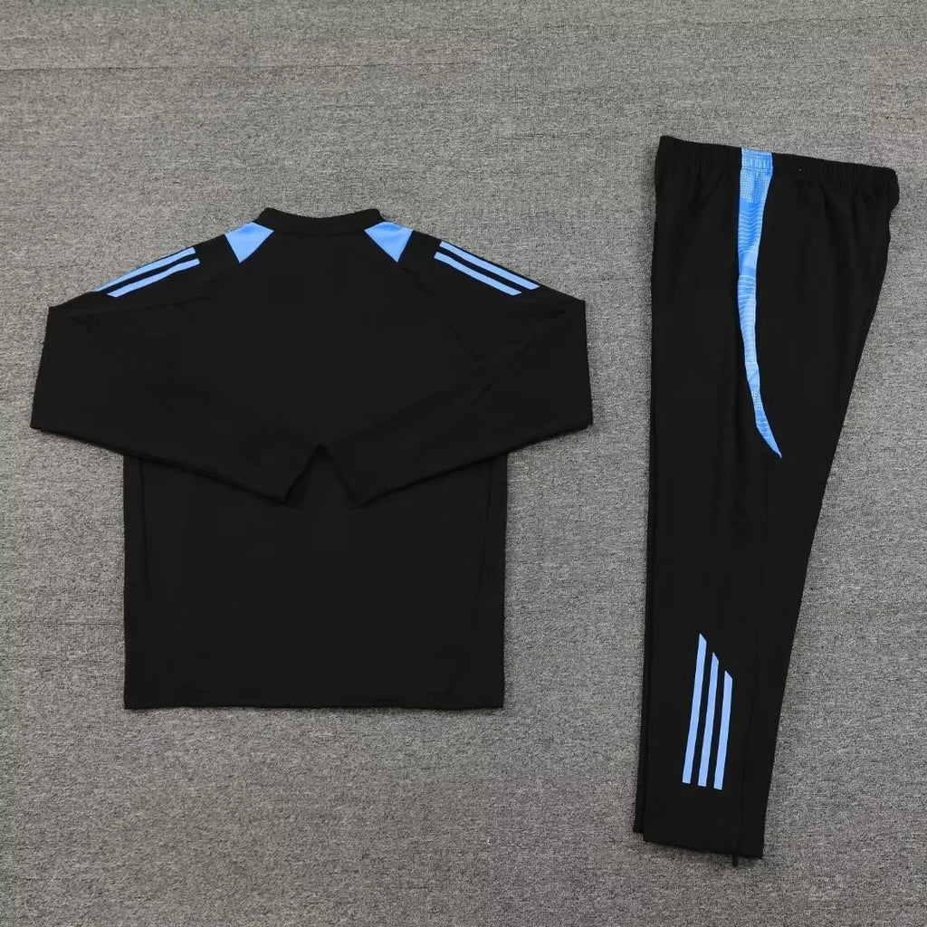 Adult Football Match Training Uniform Set Half Zip Long Sleeve L-4XL Sizes Argentina Style Sportswear Team Kit Customizable