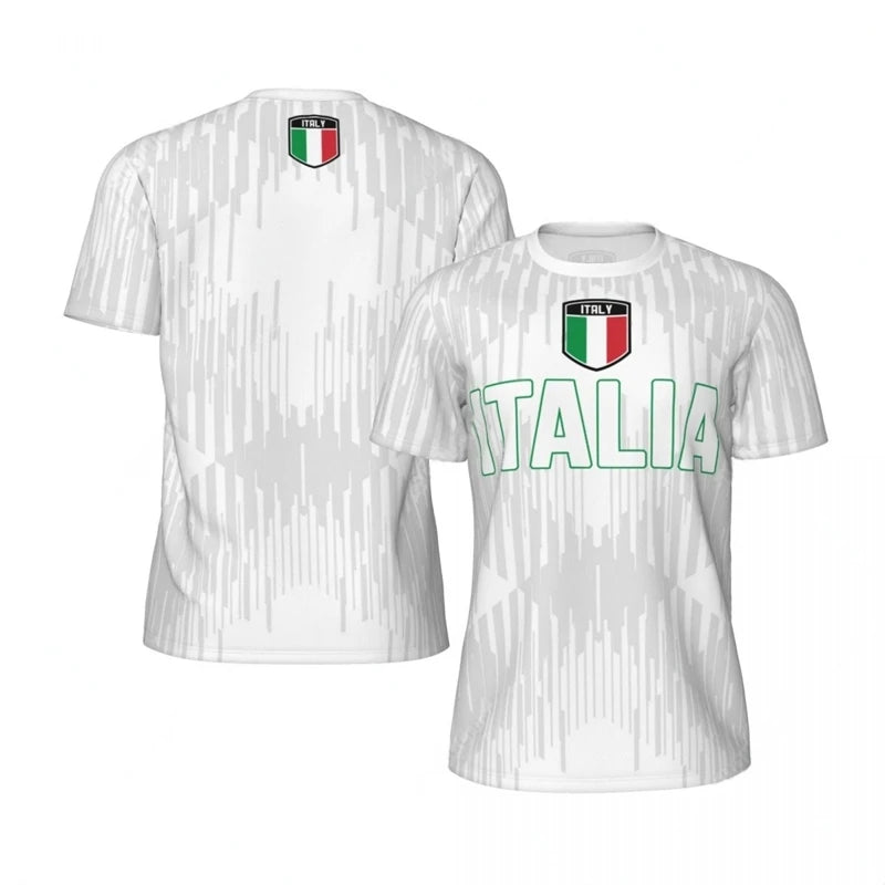 Italia Flag 3D Printed Jersey Summer Fashion Short Sleeve Casual Mens Sports T Shirt Quick Dry Breathable Football T-shirts