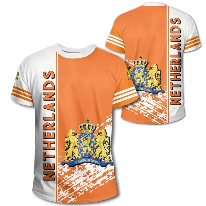 Dutch Team Shirt 2024 Football Jersey Netherlands Flag T Shirt Men 3D Printing Dutch T-Shirt Jersey Football Germany Wholesale