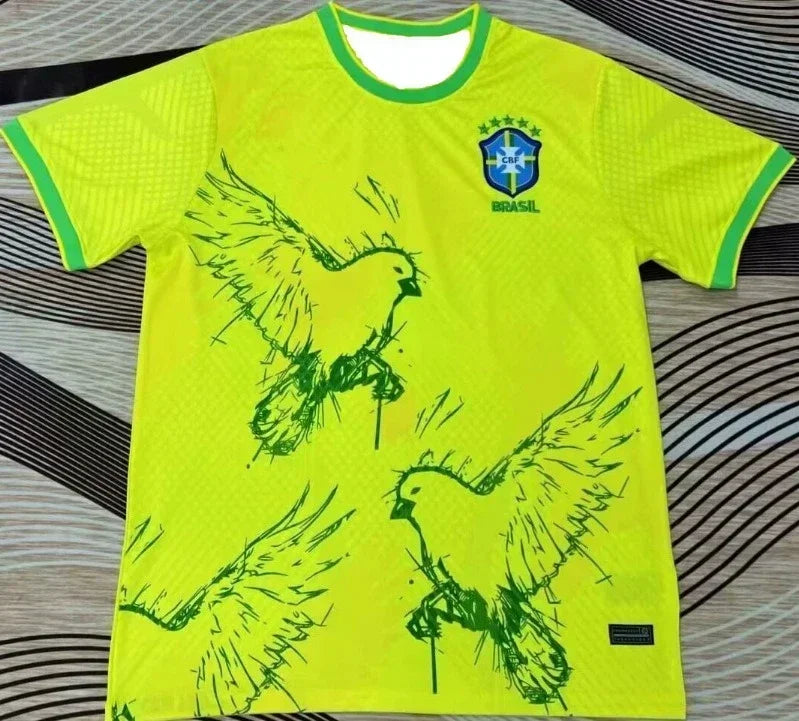 The 2025 New Best-selling Brazilian Football Jersey Men's Jersey Special Edition Jesus Edition Quick-drying Sporty Neutral Top