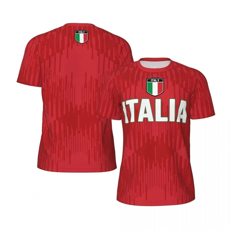 Italia Flag 3D Printed Jersey Summer Fashion Short Sleeve Casual Mens Sports T Shirt Quick Dry Breathable Football T-shirts