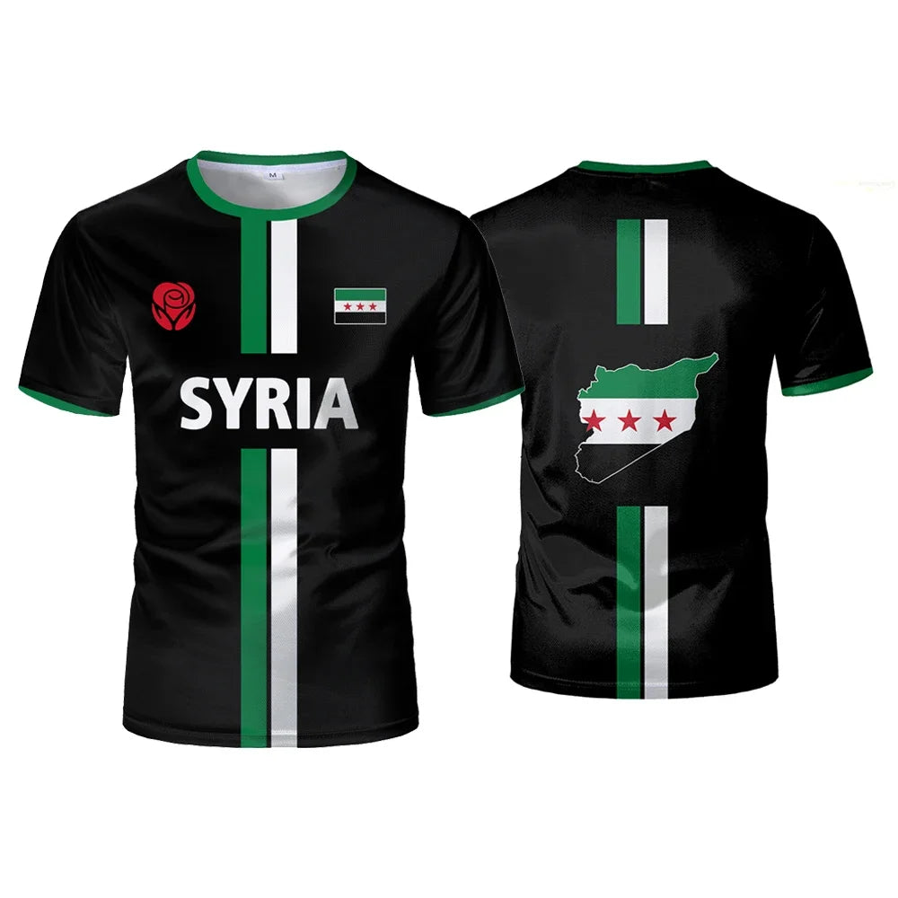 Summer new Syrian football jersey men's sports T-shirt top, suitable for both men and women as a casual T-shirt gift