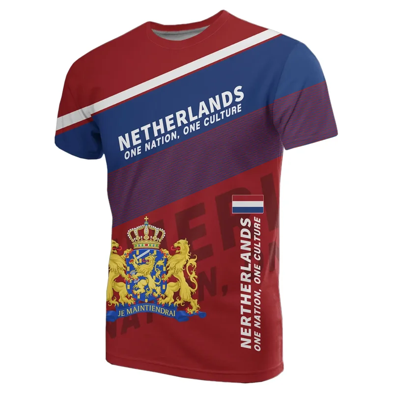 Dutch Team Shirt 2024 Football Jersey Netherlands Flag T Shirt Men 3D Printing Dutch T-Shirt Jersey Football Germany Wholesale