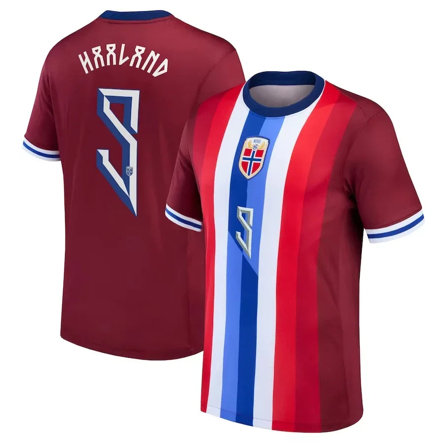 Erling Haaland Norwegian National Team Home camiseta masculina Nueva Jersey outdoor Sports Top masculino manga corta