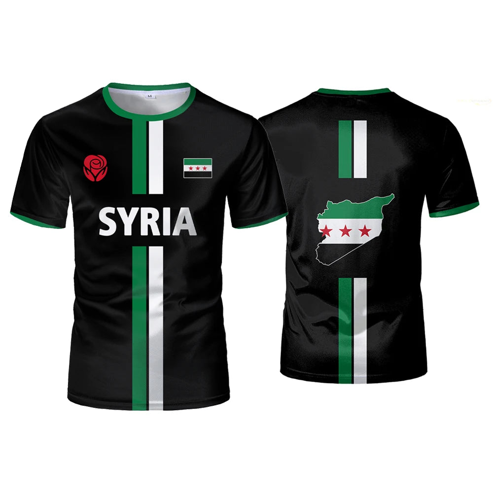 Summer new Syrian football jersey men's sports T-shirt top, suitable for both men and women as a casual T-shirt gift