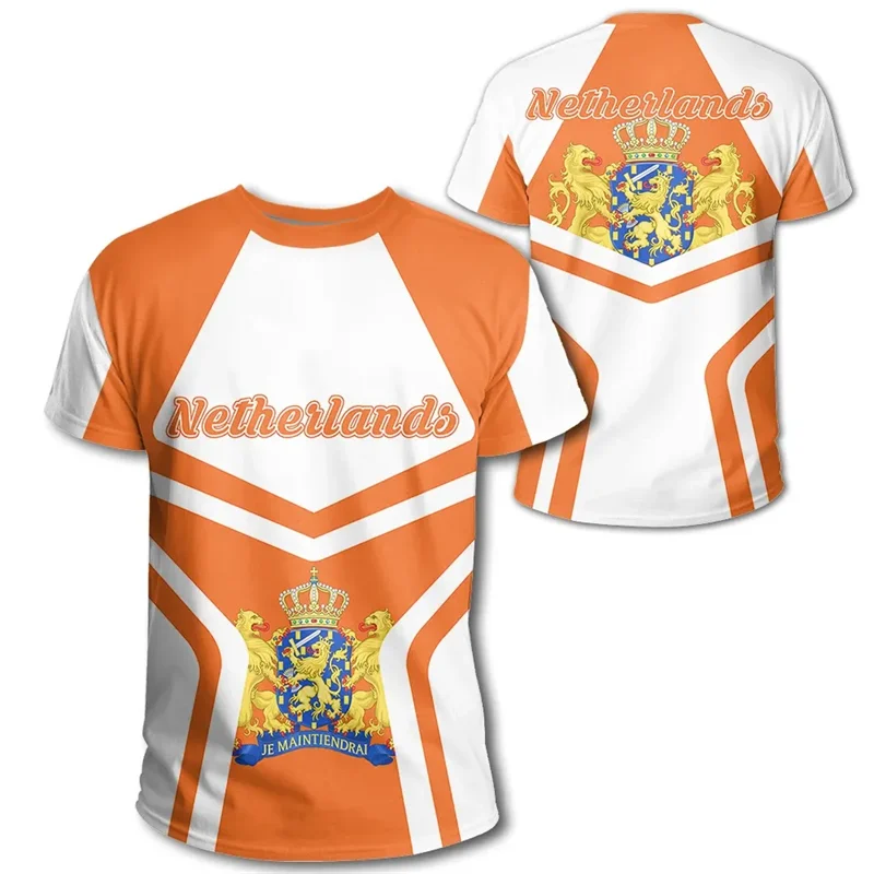 Dutch Team Shirt 2024 Football Jersey Netherlands Flag T Shirt Men 3D Printing Dutch T-Shirt Jersey Football Germany Wholesale