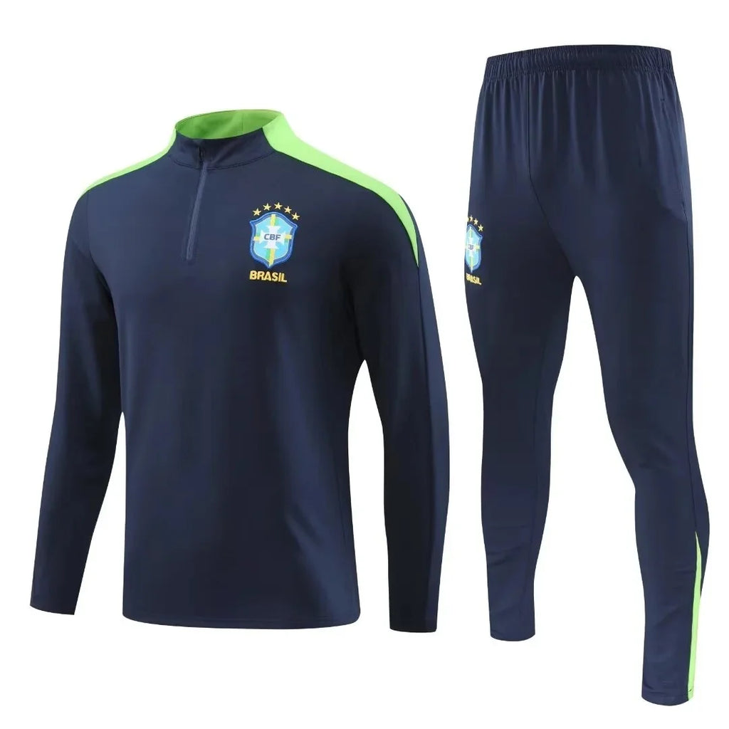 Adult Football Competition Training Uniform Set Half Zip Long Sleeve L-4XL Size Sports Wear Team Customization Kit