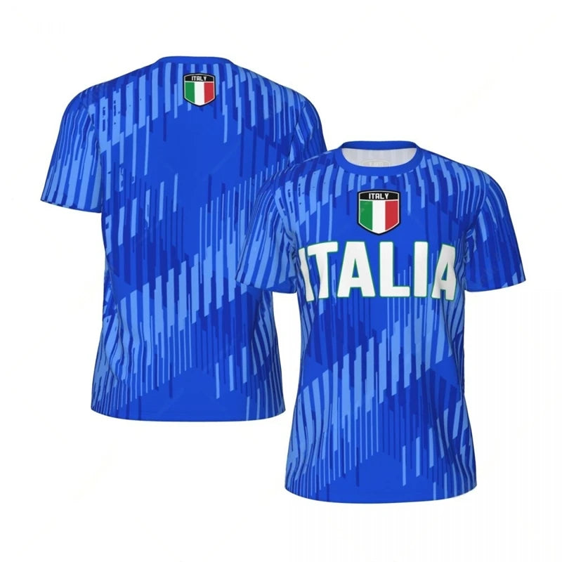 Italia Flag 3D Printed Jersey Summer Fashion Short Sleeve Casual Mens Sports T Shirt Quick Dry Breathable Football T-shirts