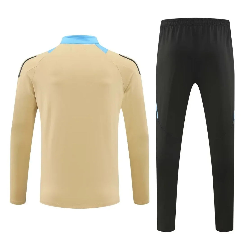 Adult Football Match Training Uniform Set Half Zip Long Sleeve L-4XL Sizes Argentina Style Sportswear Team Kit Customizable