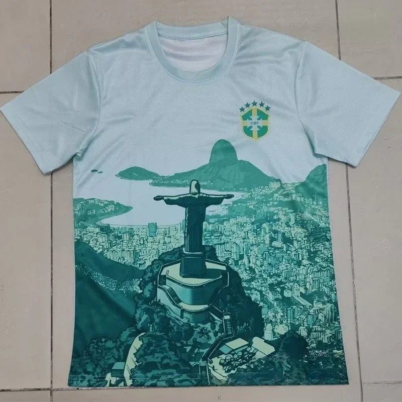 The 2025 New Best-selling Brazilian Football Jersey Men's Jersey Special Edition Jesus Edition Quick-drying Sporty Neutral Top
