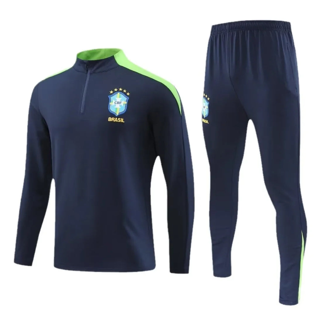 Adult Football Competition Training Uniform Set Half Zip Long Sleeve L-4XL Size Sports Wear Team Customization Kit