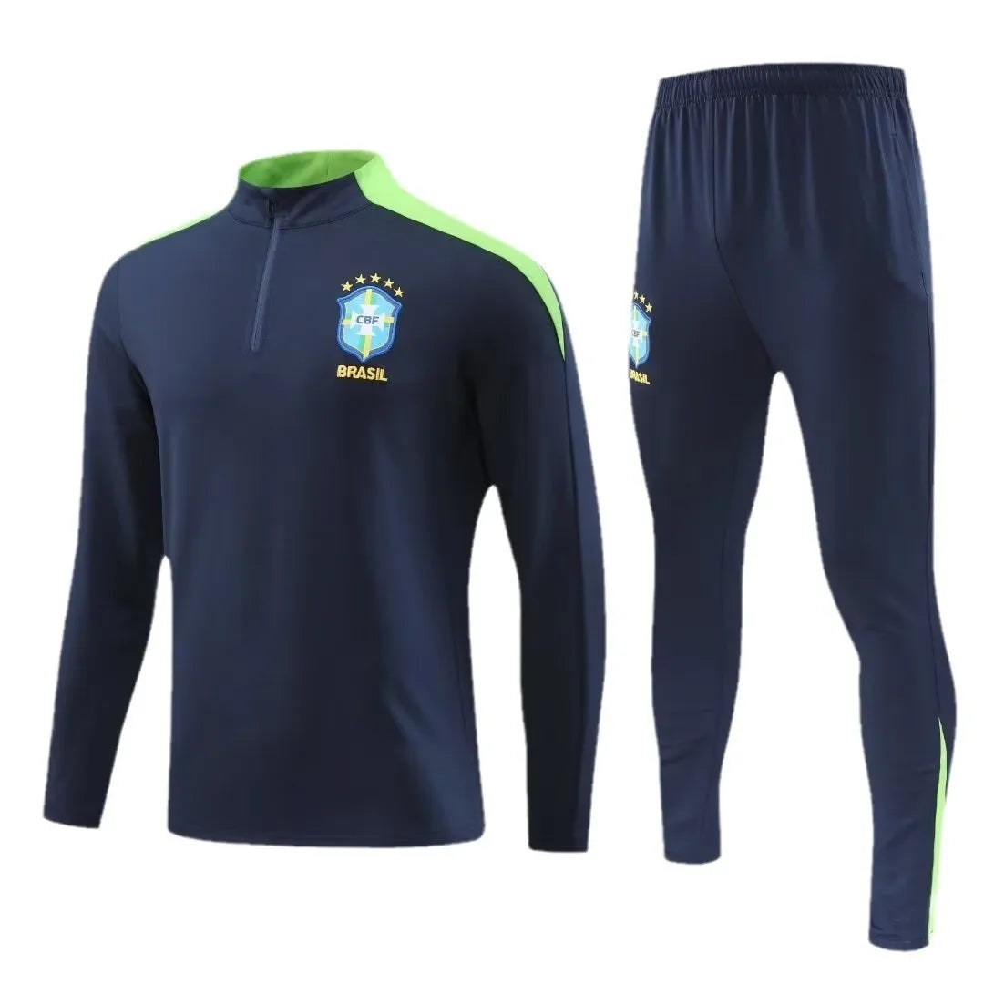 Adult Football Competition Training Uniform Set Half Zip Long Sleeve L-4XL Size Sports Wear Team Customization Kit
