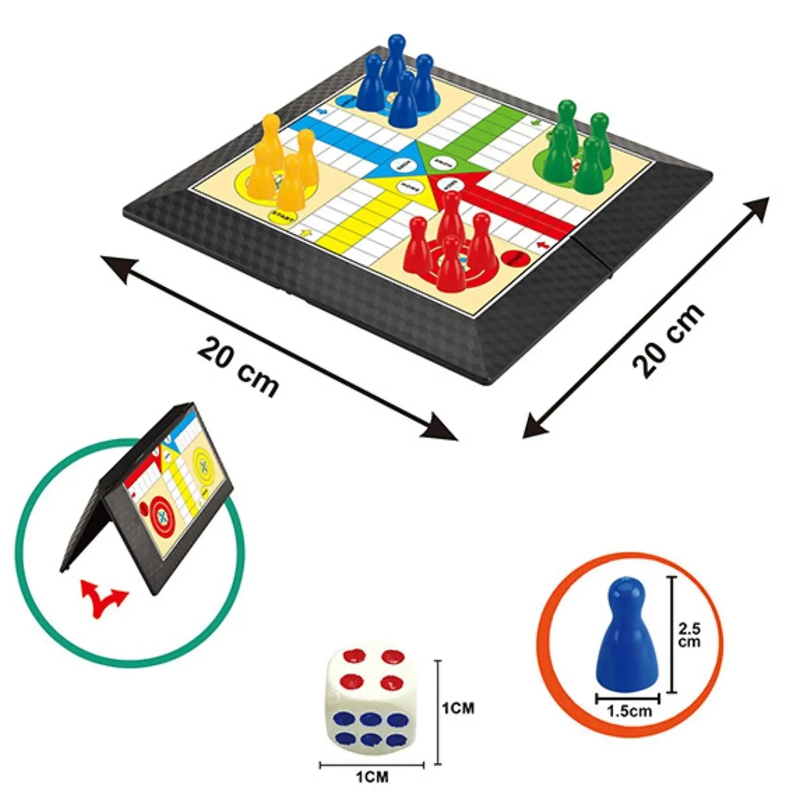 Board Games Ludo Set Party Game Parent Child Strategy Interaction with Foldable Board for Funny Family Table Game Social Games