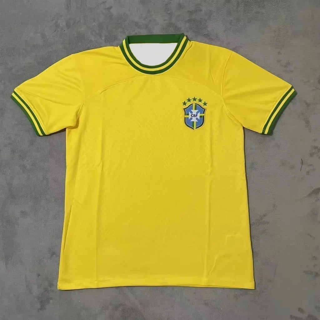 New Hot-selling Brazilian Football Jersey Men's Shirts Leisure Thai Jersey Short Sleeve Quick-Dry Training Sports Unisex Top