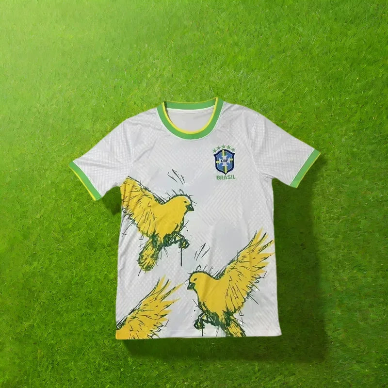 New Hot-selling Brazilian Football Jersey Men's Shirts Leisure Thai Jersey Short Sleeve Quick-Dry Training Sports Unisex Top