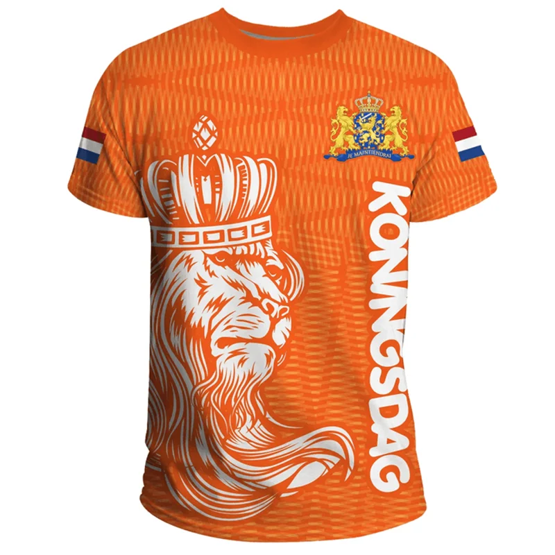 Dutch Team Shirt 2024 Football Jersey Netherlands Flag T Shirt Men 3D Printing Dutch T-Shirt Jersey Football Germany Wholesale