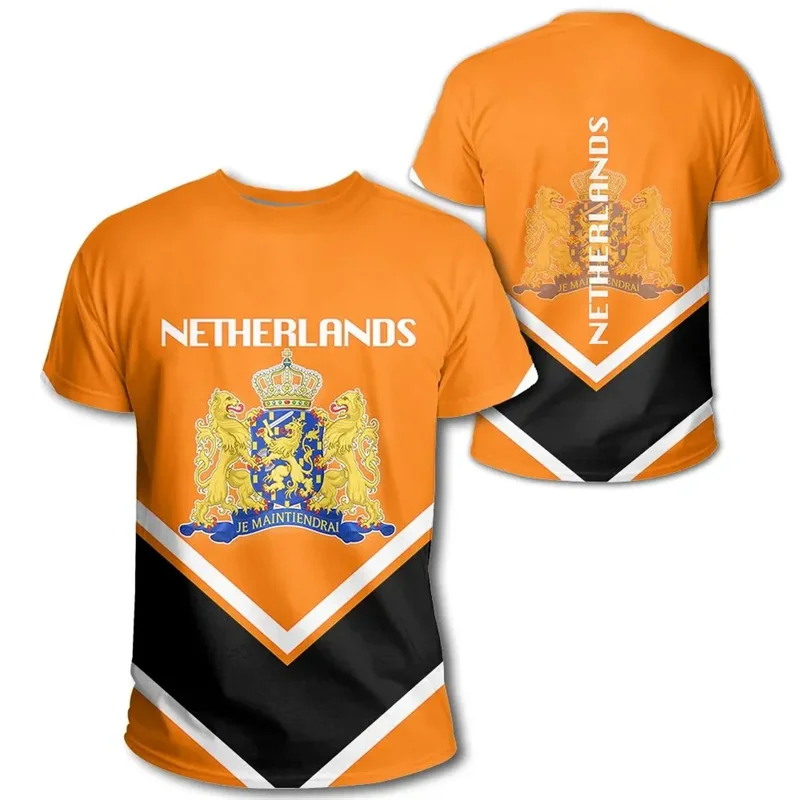 Dutch Team Shirt 2024 Football Jersey Netherlands Flag T Shirt Men 3D Printing Dutch T-Shirt Jersey Football Germany Wholesale