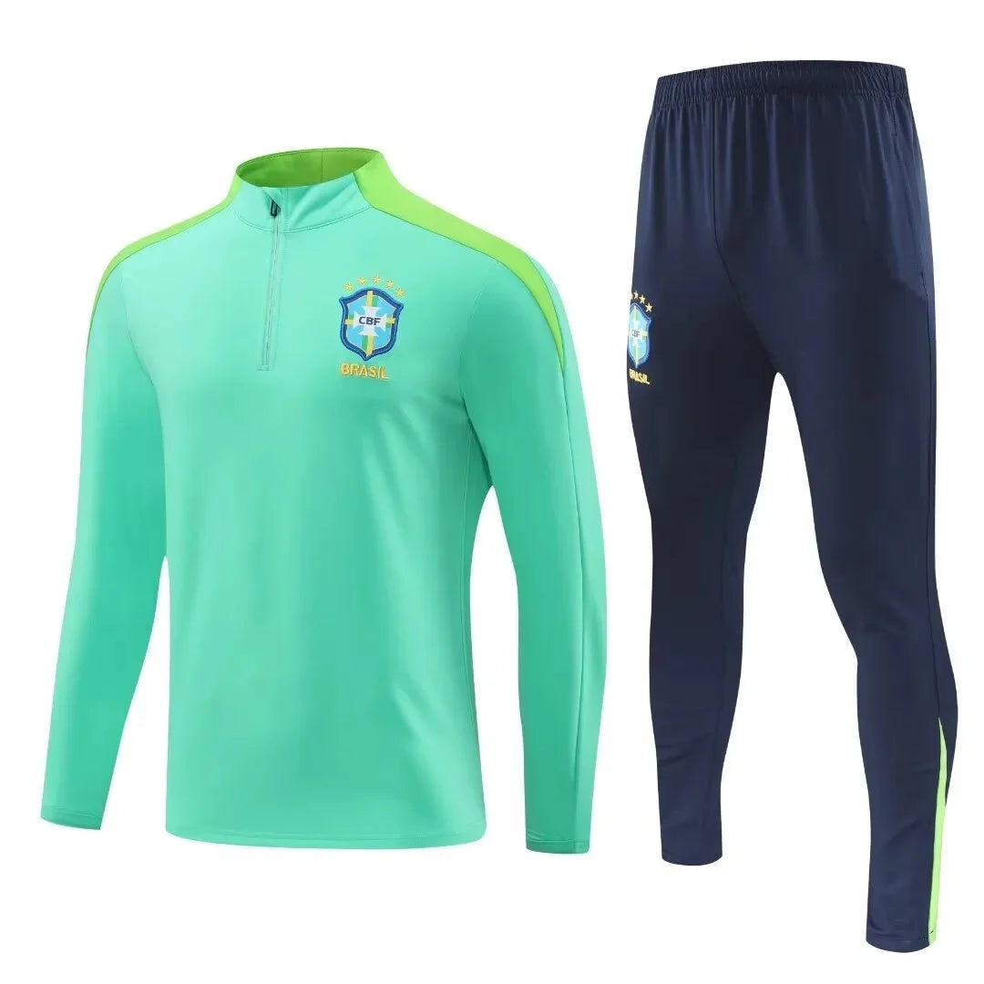 Adult Football Competition Training Uniform Set Half Zip Long Sleeve L-4XL Size Sports Wear Team Customization Kit