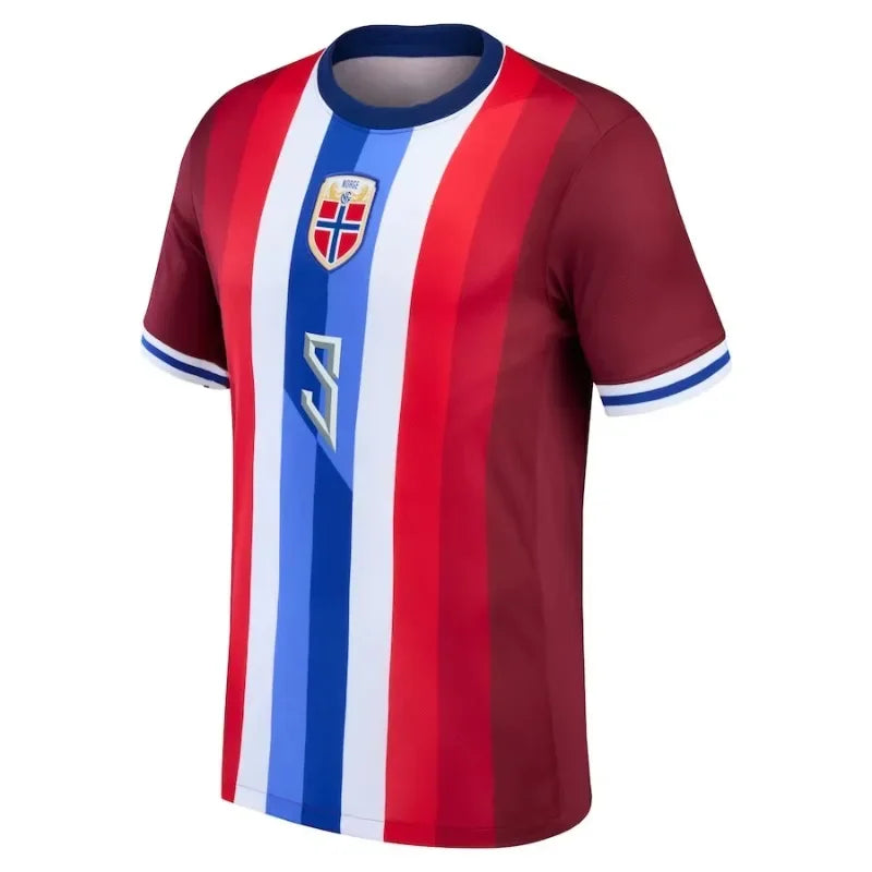 Erling Haaland Norwegian National Team Home camiseta masculina Nueva Jersey outdoor Sports Top masculino manga corta